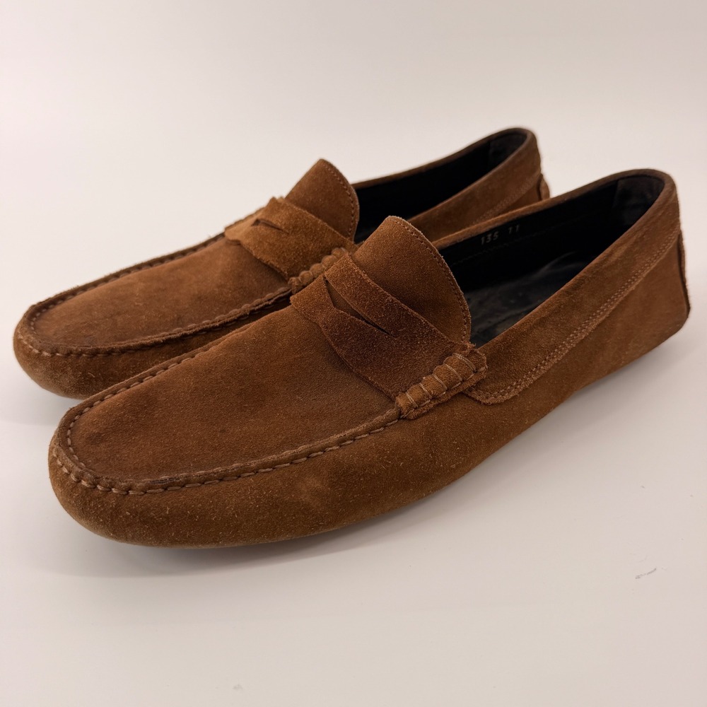 To Boot New York Penny Loafer Mens 11 Brown Suede Driving Moc Italy 135